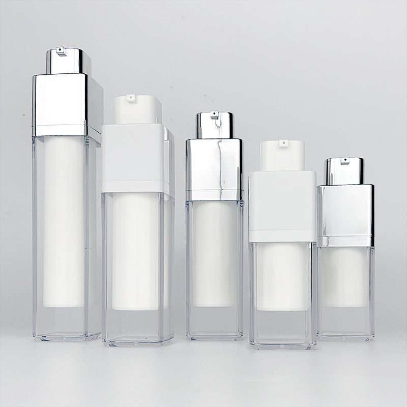 New Replaceable Inner Tube Bottles For Cosmetic Serum Lotion 30ml 50ml 100ml White Round Empty Plastic PP AS Airless Pump Bottle