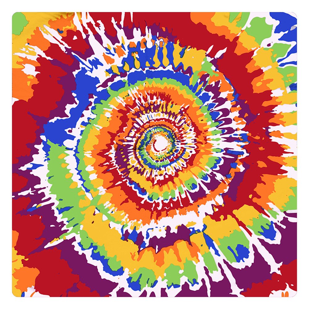 Multifunctional 55cm Square Handkerchief Headwear Rainbow Color Printing Pattern Bandana for Party Multifunction Cycling Adult