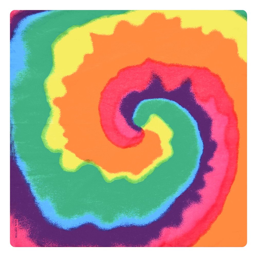 Multifunctional 55cm Square Handkerchief Headwear Rainbow Color Printing Pattern Bandana for Party Multifunction Cycling Adult