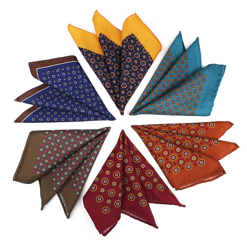 High Quality Handkerchief Scarves Business Suit Hankies Wool Casual Mens Pocket Square Handkerchiefs For Wedding 30*30cm