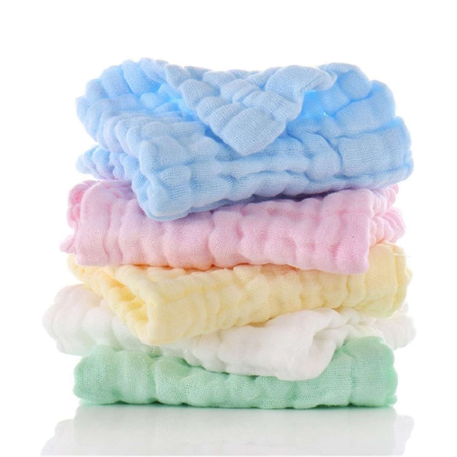 Super Soft Muslin 6 Layers Cotton Face Washcloth Burp Cloths Stuff Handkerchief Baby Towels Set