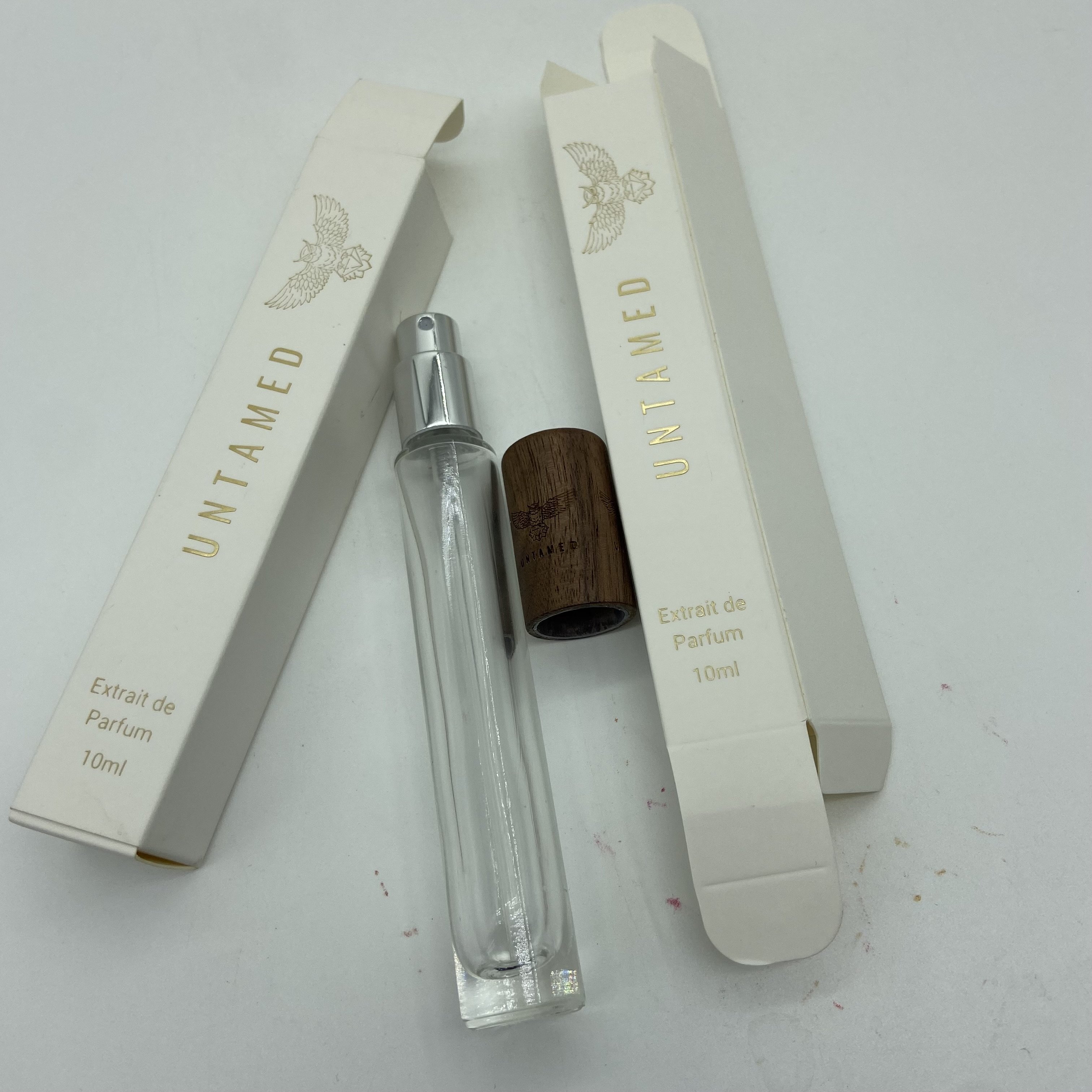 10ml Square Wooden Cover Perfume Spray Bottle 15ml bottle with custom printing box