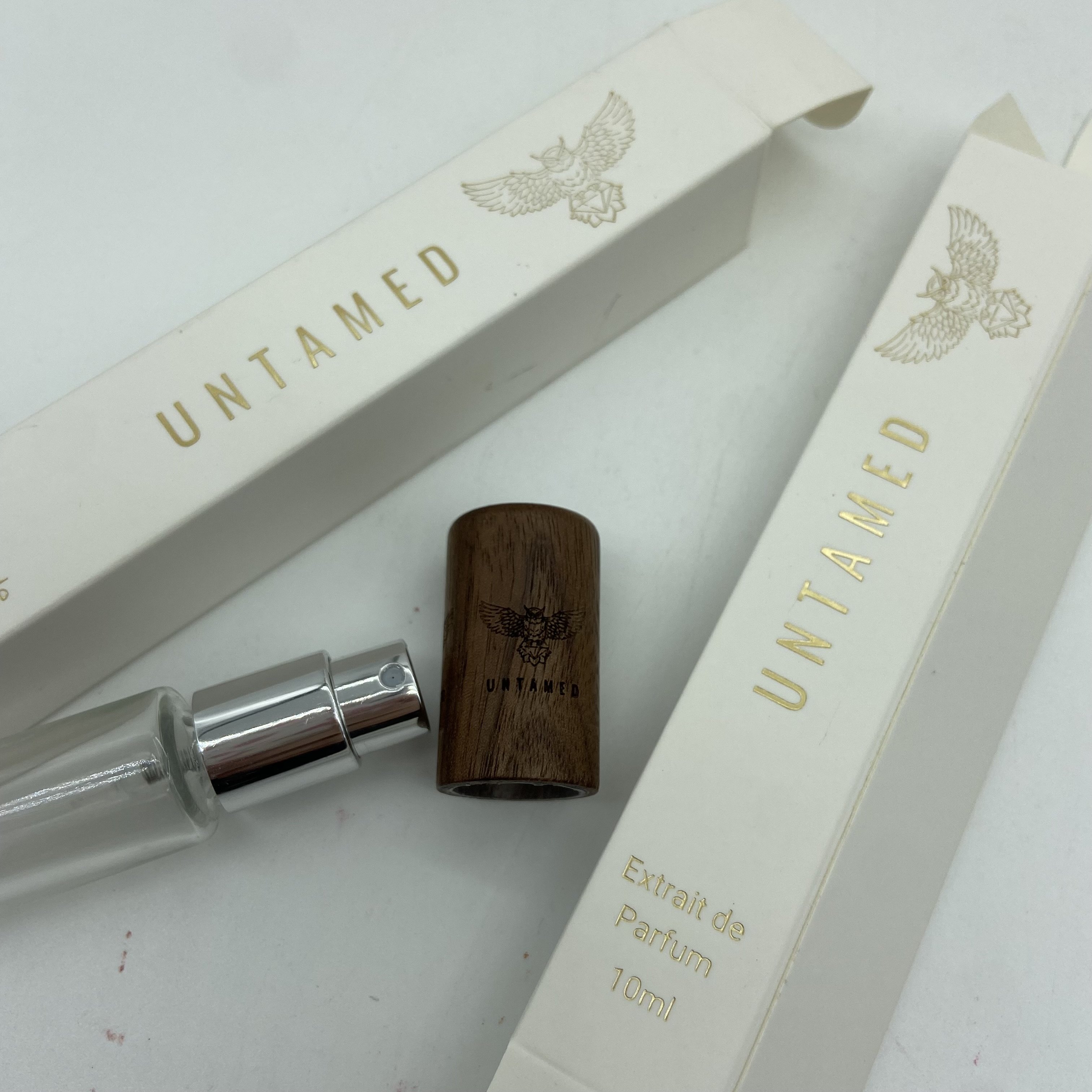 10ml Square Wooden Cover Perfume Spray Bottle 15ml bottle with custom printing box