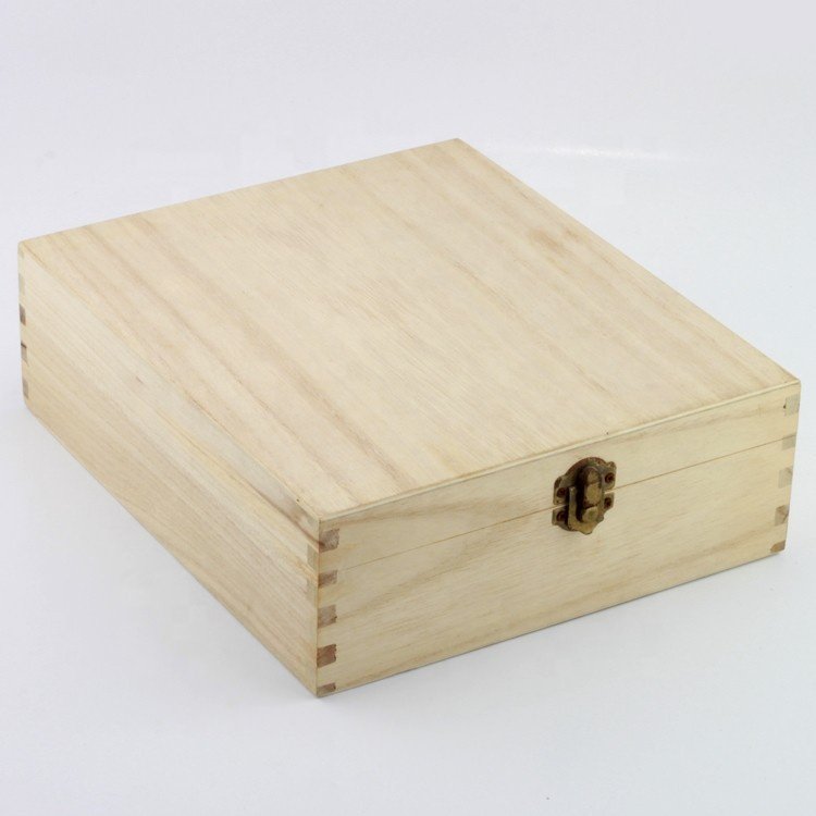 Good selling pine wooden box custom logo with divider