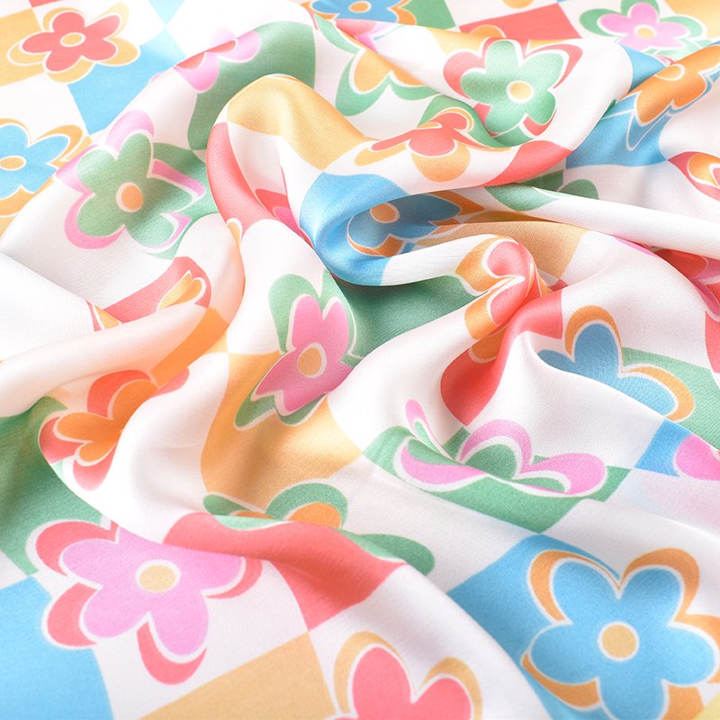 New Style Elegant Flower Print 70 Scarf Professional Scarf Satin Chiffon Silk Square Scarf Women's Handkerchief Bandanas