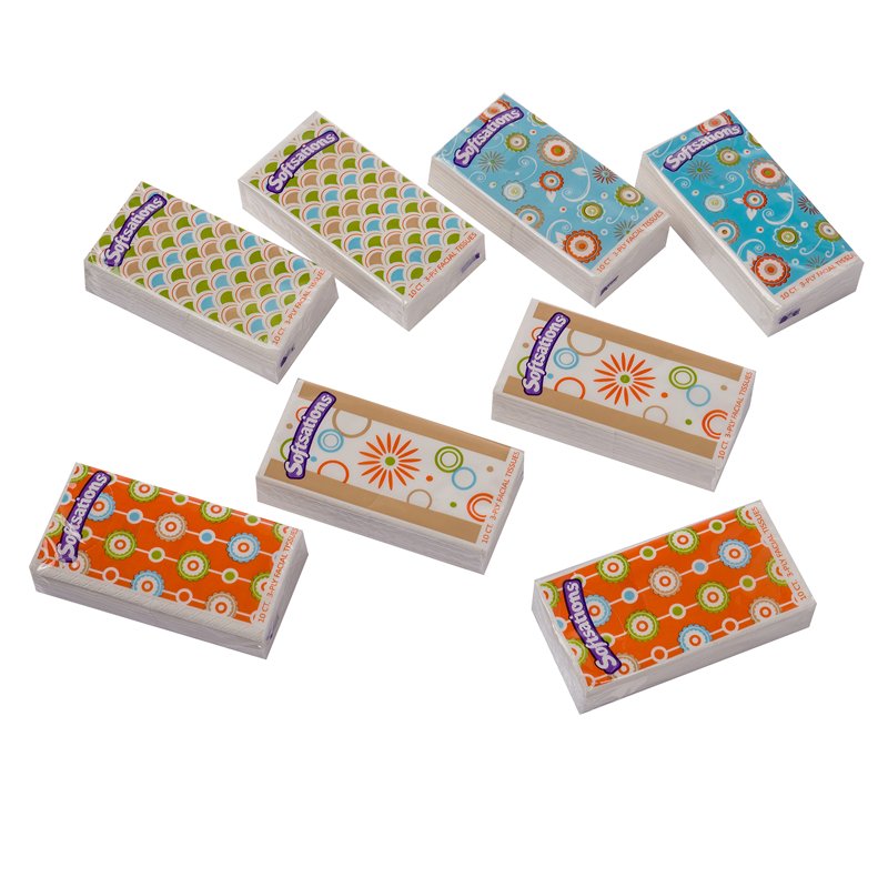 Printed plastic bag soft pack facial tissue Wallet Tissue Pocket tissue paper