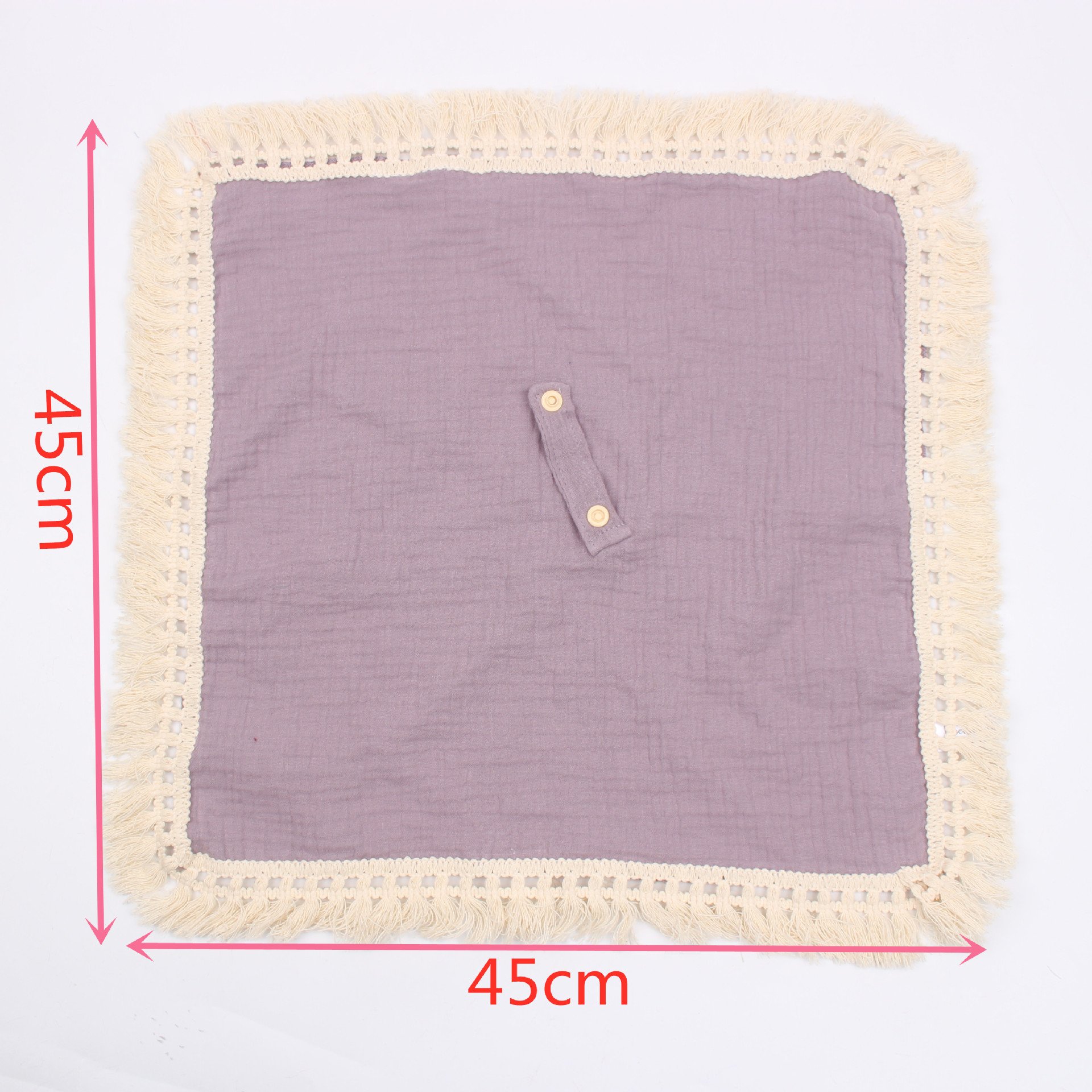 Baby Comforter Blanket Towel Bib Muslin Cotton Newborn Snap Burp Cloths Handkerchief Towel Baby Tassel Pacifier Snap Blanket