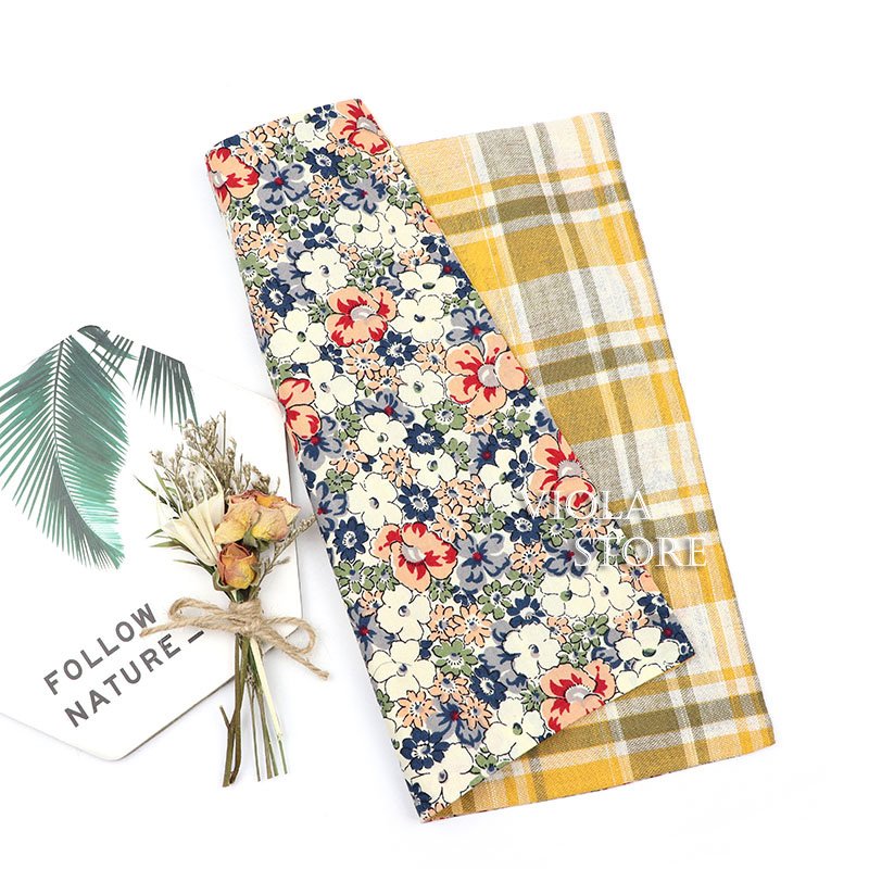Floral Solid Double-Side Handkerchief 100% Cotton Hankie 25cm Women&Men Casual Daily Party Wedding Pocket Square Gift Accessory