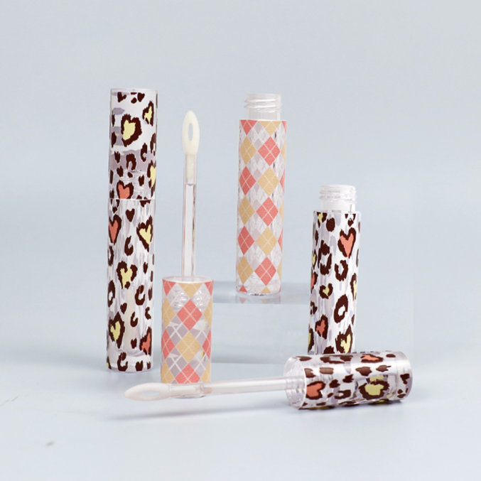 Round lip glaze tube lip color subpackage bottle mouth red empty tube printed LOGO round portable