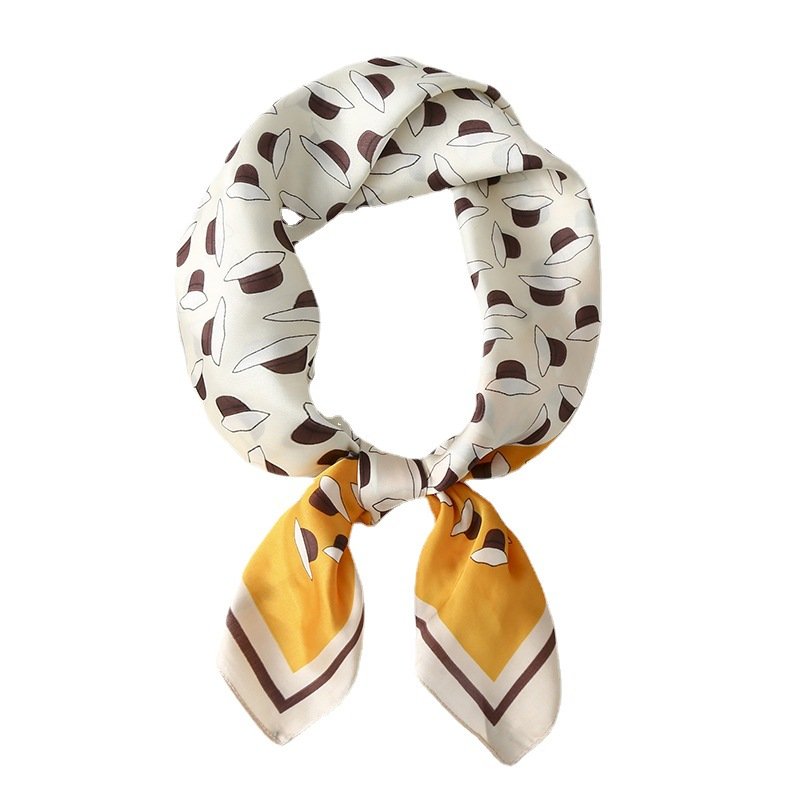 Custom Logo Design Pure Silk Square Scarf & Handkerchief 70*70cm Double Sided Printed Twill Silk Bandana for Women