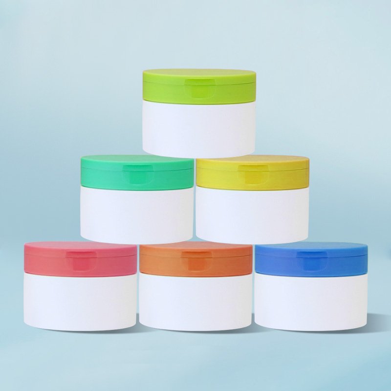 100g 120g Empty Colorful Face Hair Mask Jar Body Scrub Plastic Bath Salt Cream Jar Container With Spoon