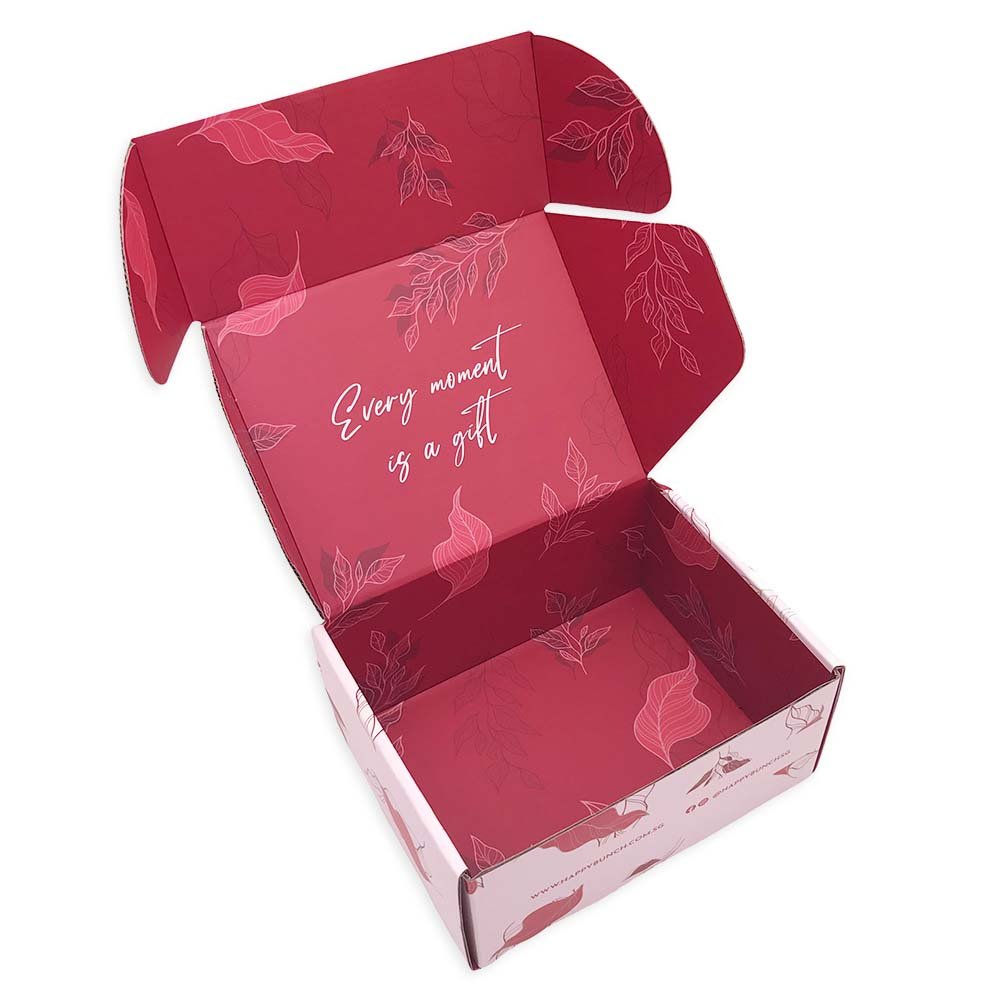 Oem Factory Custom Logo Pink Color Cosmetic Corrugated Packaging Mailer Box
