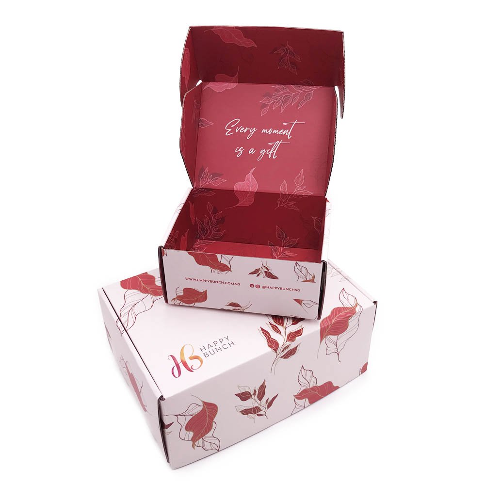 Oem Factory Custom Logo Pink Color Cosmetic Corrugated Packaging Mailer Box