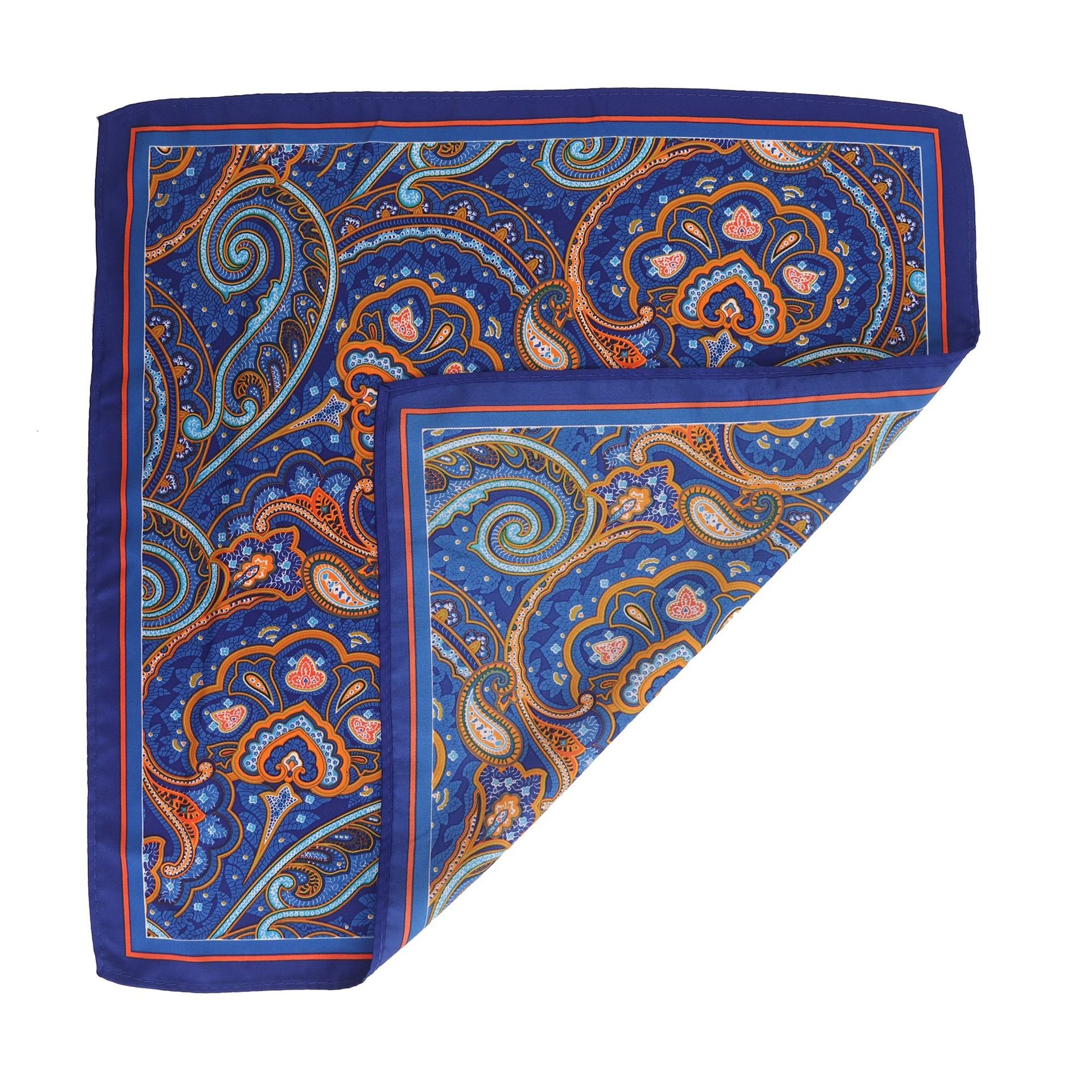 Custom Print Men Handkerchief Paisley Floral 100% Polyester Silk Handkerchief For Men