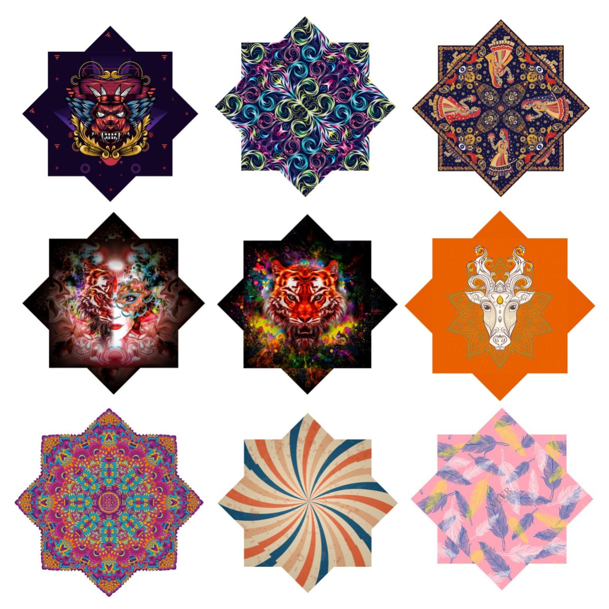 Dapostar Custom Print Spinning Cloth Juggling Handkerchiefs Fun Novelty for Dapo flow Star Made from cotton