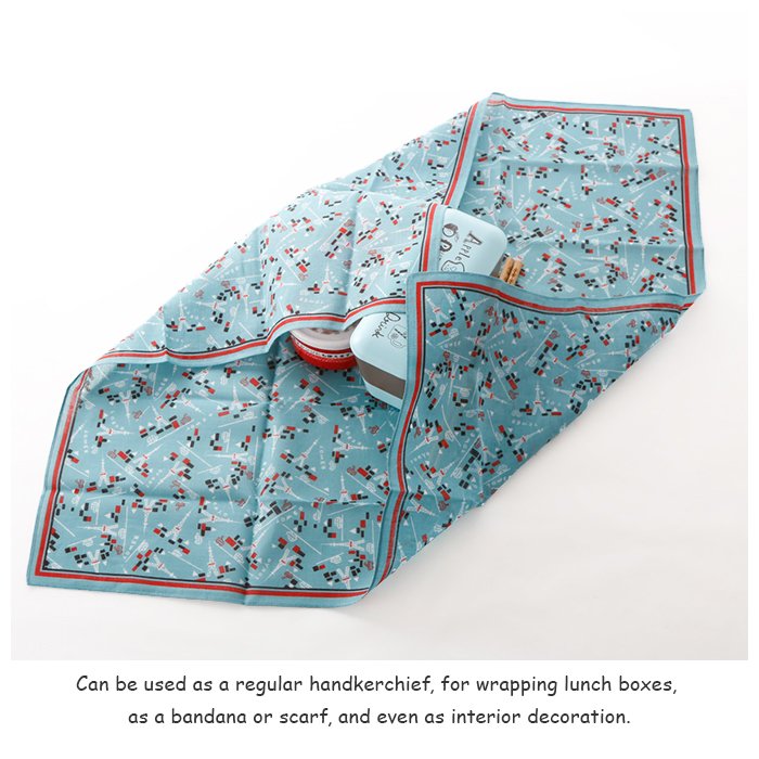 High Quality 100% Cotton 58cm x 58cm Big Square Handkerchief Made in Japan