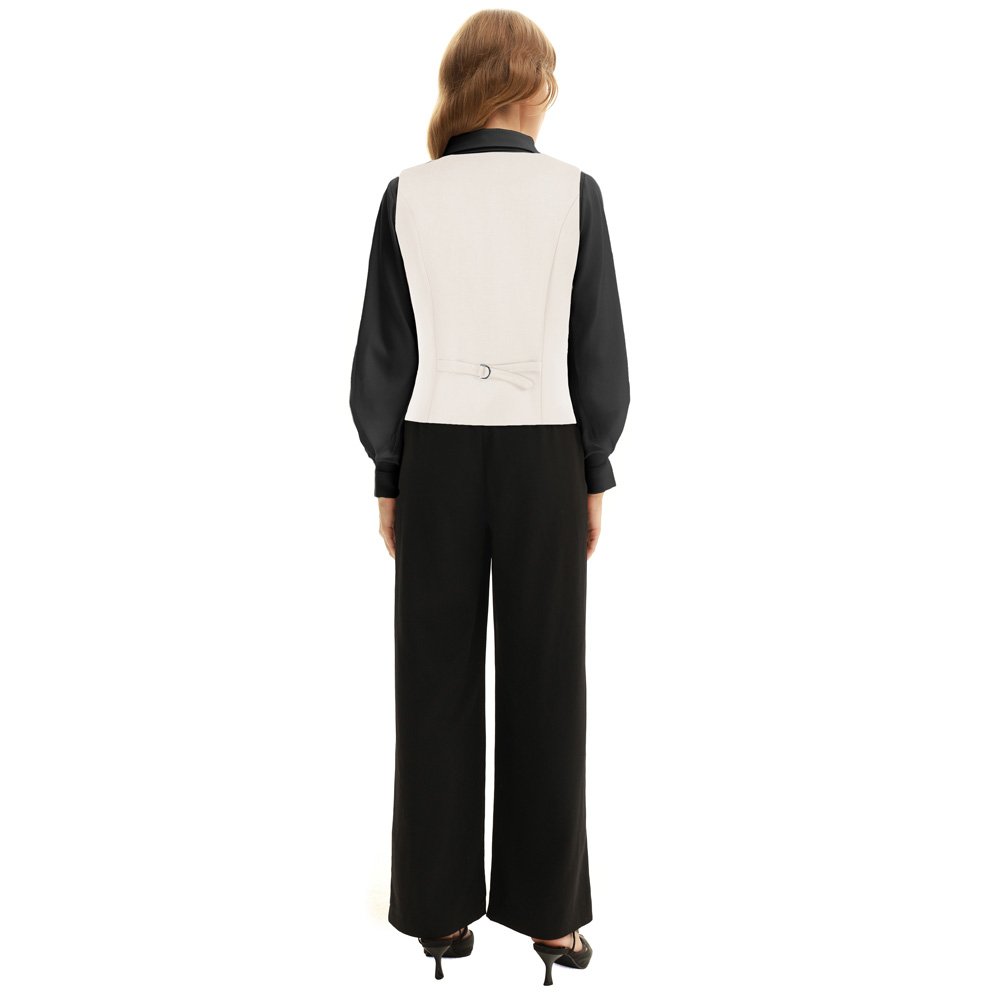 OEM Vintage Double Breasted Deep V-Neck Handkerchief Hem Coat Blazers Women'S Vests Femme
