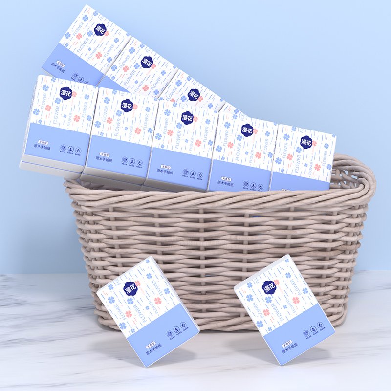 Factory supply convenient 100% virgin wood pulp pocket tissue 3 ply handkerchief paper widely use paper napkin