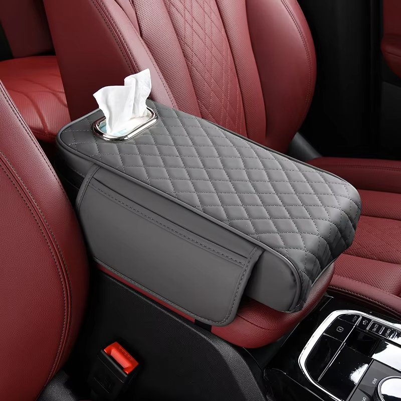 Memory Foam Car Center Console Box Cover Leather Armrest Storage Box Protector Car Armrest Pad