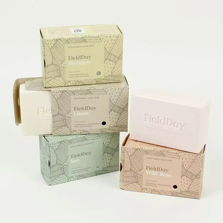 Customized Hot Stamping Logo Bar Soap 100g Gift Paper Box Packaging Lux Soap Carton Packaging Eco Friendly White Box Cardboard