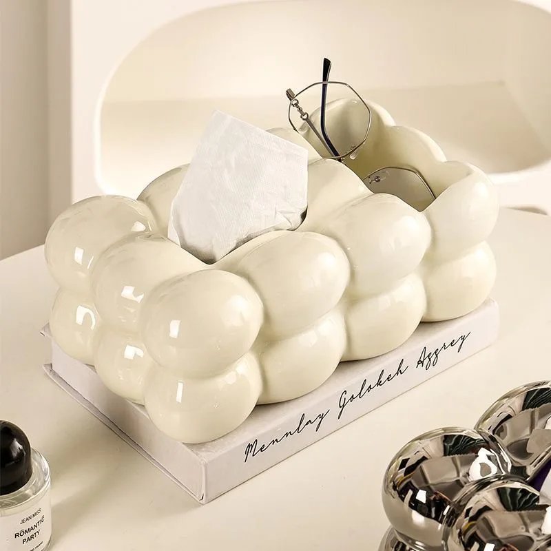 Cute Cotton Candy Extraction Paper Box Tissue Box Decoration Living Room Table Tissue Box Storage Home Decoration Art