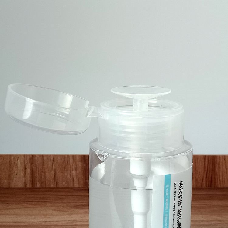 wholesale 180ml 230ml 300ml Makeup remover bottle round flat top PET plastic bottle high quality bottle
