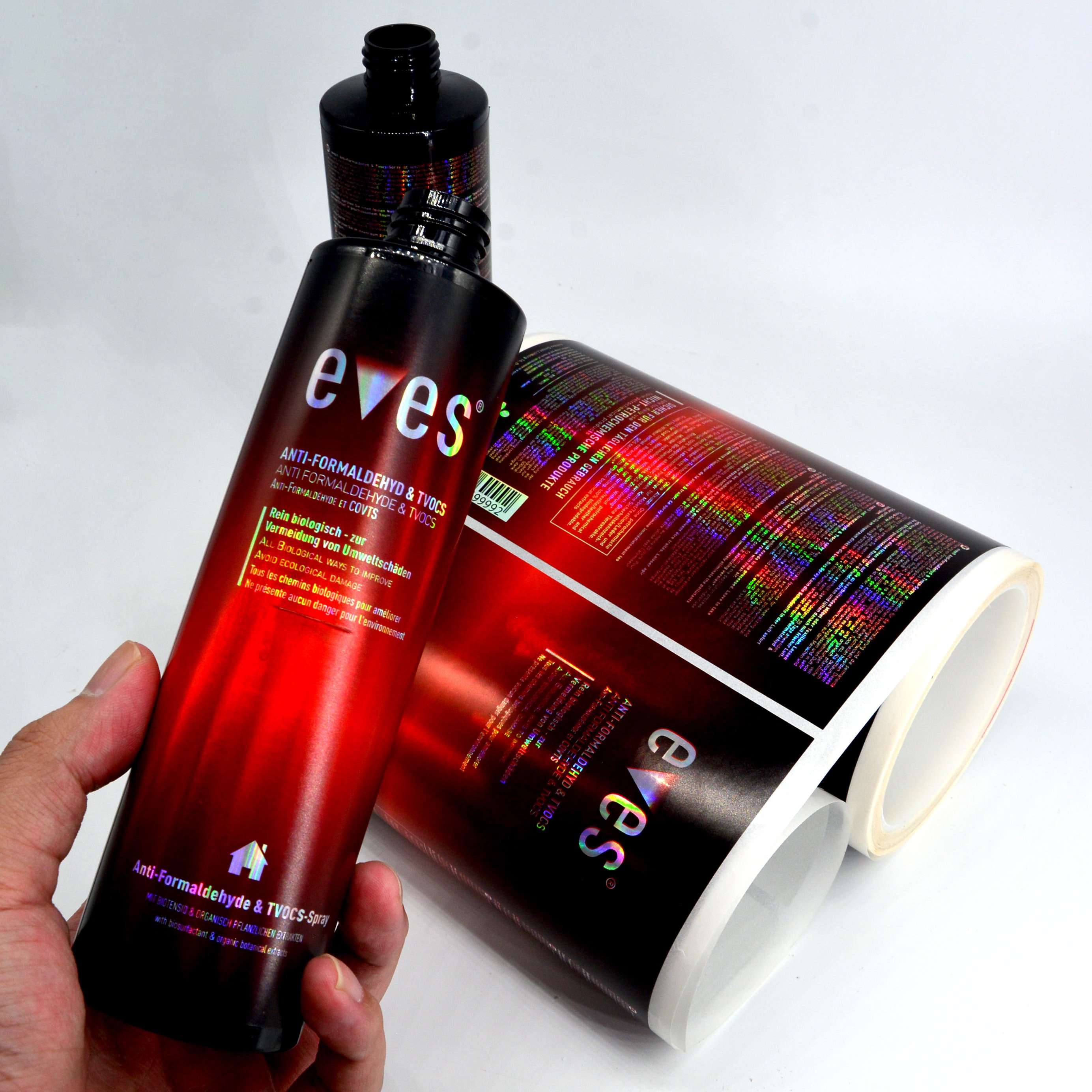 Customized high quality brand daily necessities label stickers PET vinyl waterproof strong sticky custom stickers