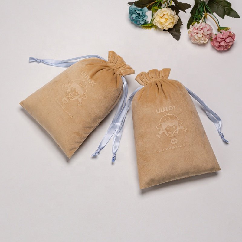 Custom Logo soft Velvet Drawstring Pouch For Jewelry Packing