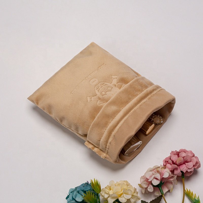 Custom Logo soft Velvet Drawstring Pouch For Jewelry Packing