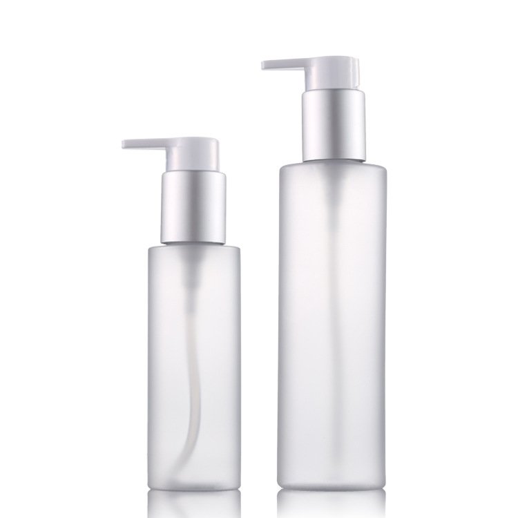 Empty Refillable 100ml 200ml PET Plastic White Colour Bottle With Gold Silver Lotion Pump Cover, White Shampoo Bottle Container