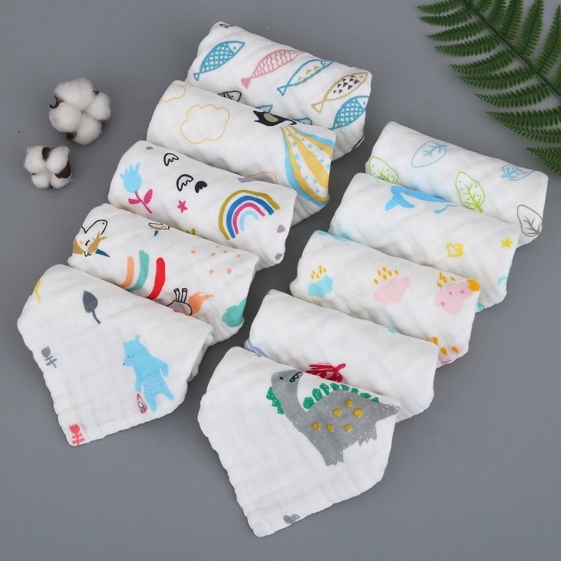 Baby Bath Towel Muslin Gauze Cotton Towels Handkerchief For Newborn Bib Kids Feeding Burp Cloth Scarf Face Washcloth Wash Stuff