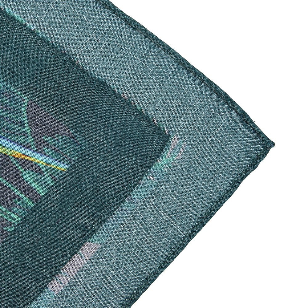 Digital Print Birds On Bamboo Pattern Custom Pure Linen Pocket Squares Handkerchief With Emitated Hand-rolled Hemming