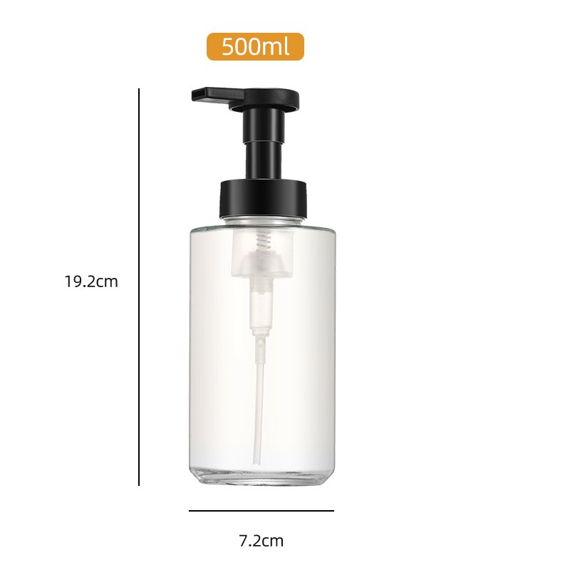 Custom Logo 350ml Glass Foaming Pump Bottle 500ml Cleansing Facial Bottle Empty Foam Bottle With Packing For Personal Care