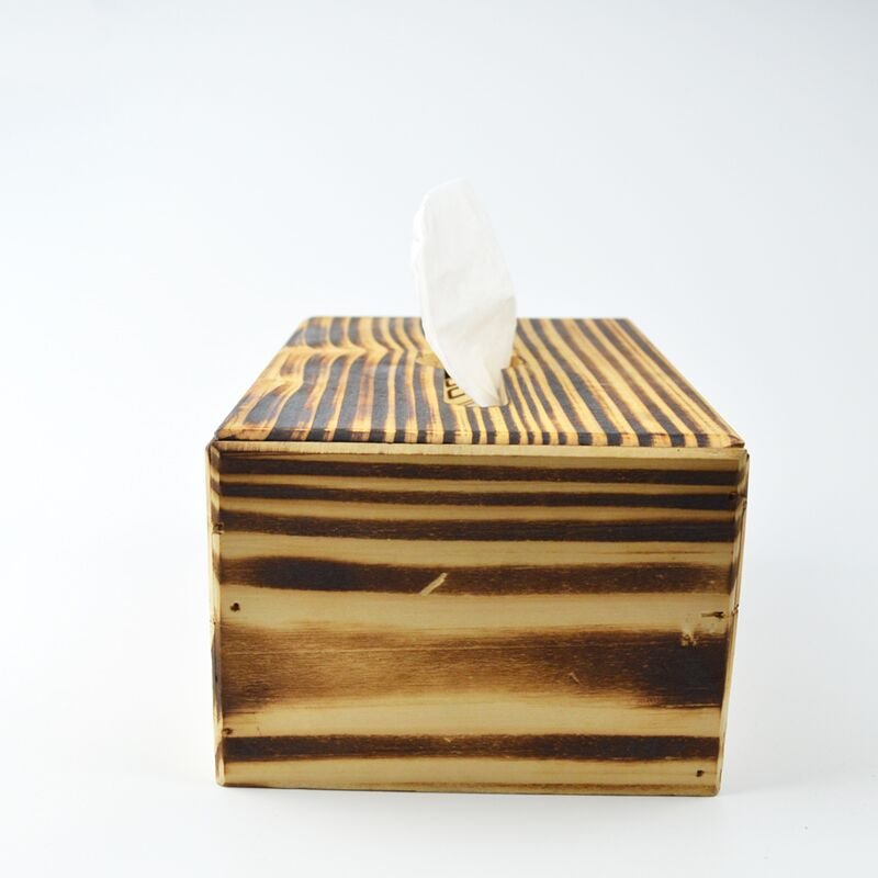 Napkin Holder Desktop Accessory Tissue Box Crafts Handmade Eco-friendly DIY Printed Wood Rustic Bamboo Wooden Box Personal Care