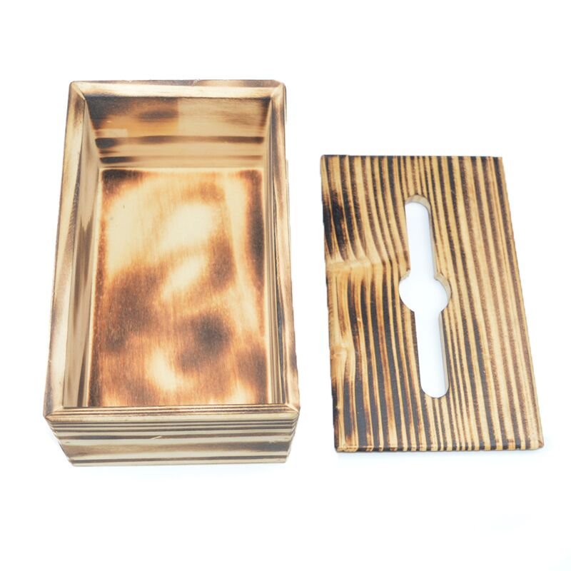 Napkin Holder Desktop Accessory Tissue Box Crafts Handmade Eco-friendly DIY Printed Wood Rustic Bamboo Wooden Box Personal Care