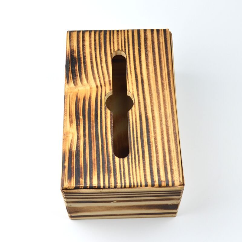 Napkin Holder Desktop Accessory Tissue Box Crafts Handmade Eco-friendly DIY Printed Wood Rustic Bamboo Wooden Box Personal Care