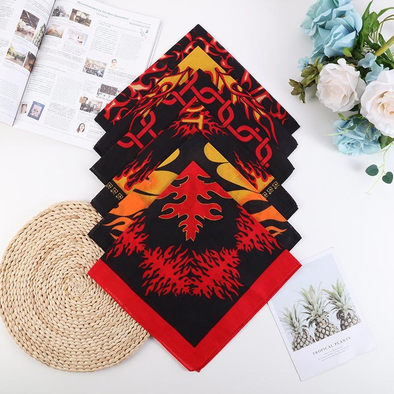 Customized Double Print Bandana Custom Logo Fans Cotton Bandana Square for All Hallows' Day