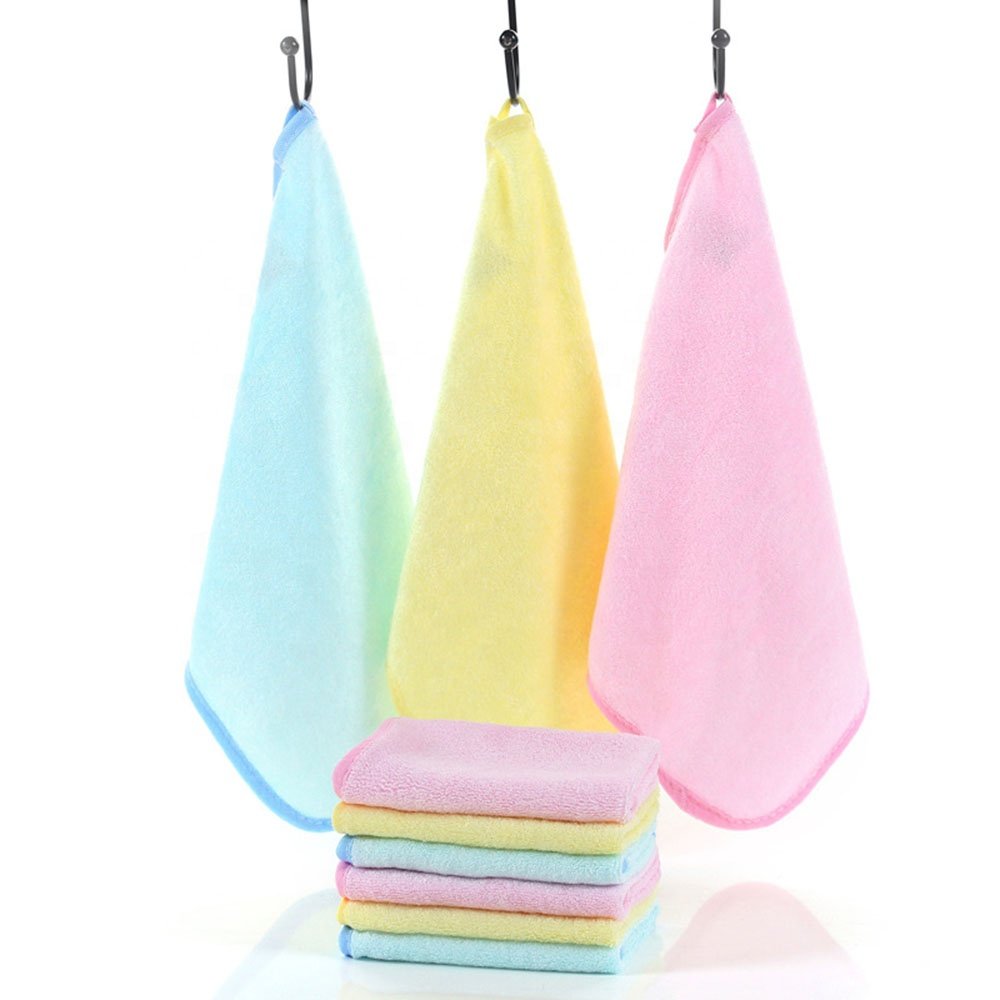 Super Soft Bamboo Fiber Wipe Sweat Saliva Cloth Kindergarten Small Handkerchief Square Bamboo Baby Face Towel