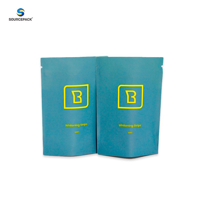 Custom Teeth Whitening Strips Packaging Zip Lock Mylar Bag Resealable Matte Aligner Zipper Flat Plastic Bags Sachet