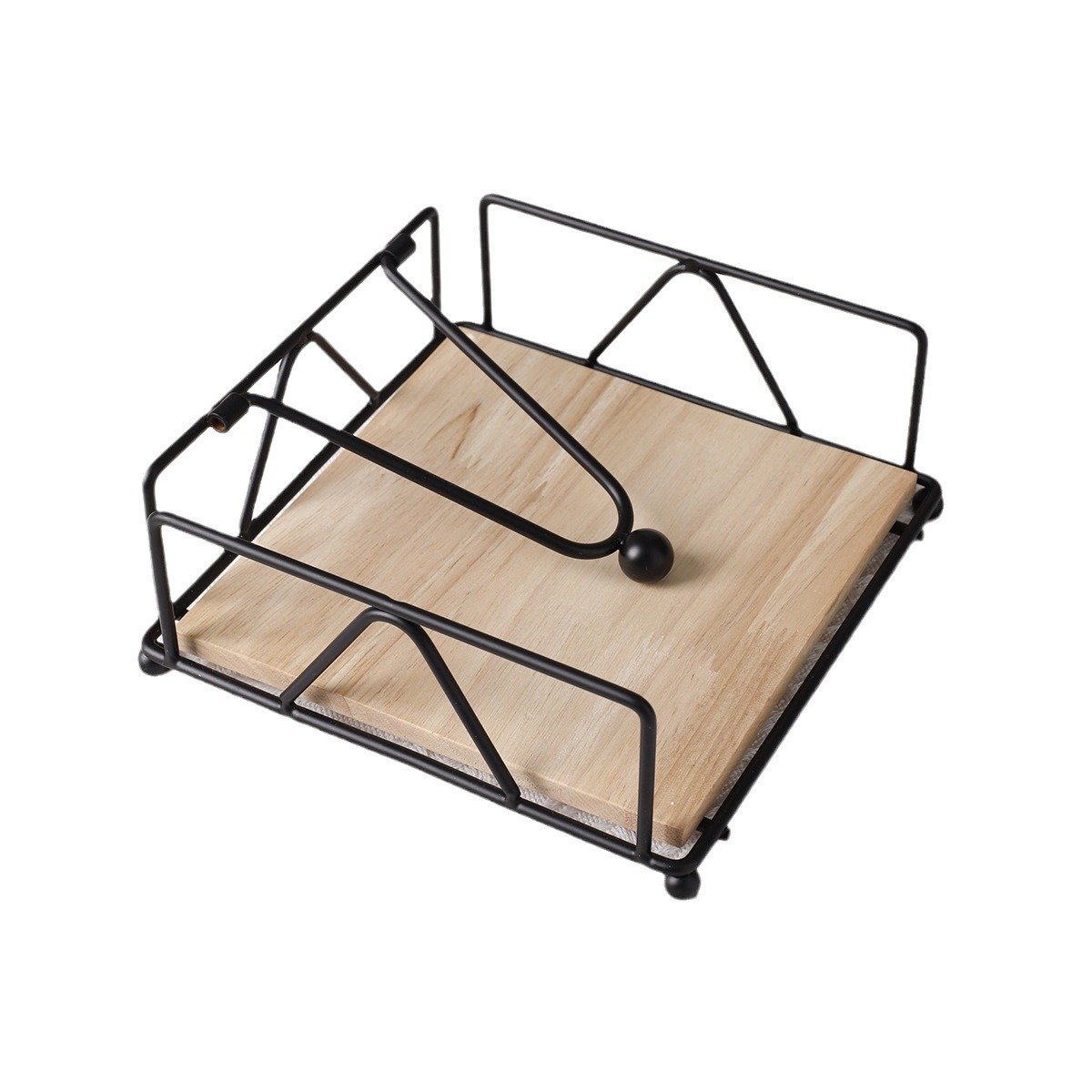 Nordic wrought iron tissue holder coffee shop hotel restaurant handkerchief paper storage rustic metal napkin holder