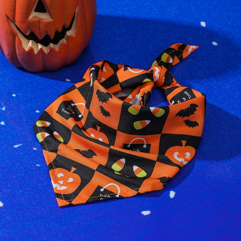 New Pet Triangle Scarf Halloween Drool Bib Single-Layer Scarf Dog Bandana Accessories