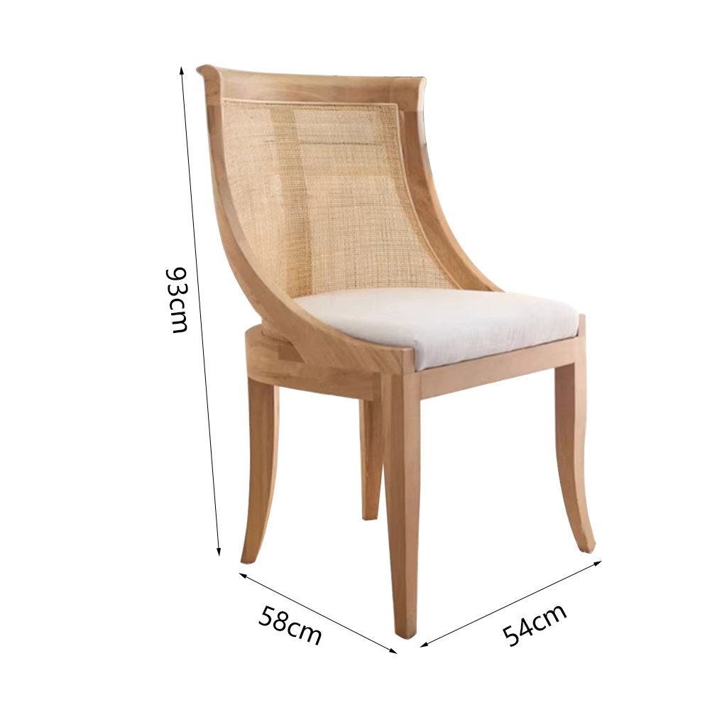 RS24127-Modern Style Tania Chair High-Style Toon Wood and Natural Rattan Material for Garden Patio Events