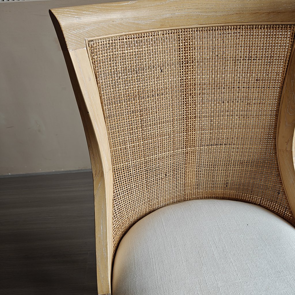 RS24127-Modern Style Tania Chair High-Style Toon Wood and Natural Rattan Material for Garden Patio Events