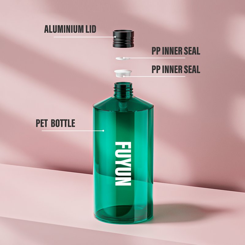 Green Custom Pet Plastic Bottles Eco-friendly 300ml Cosmetic Bottle Stand Up Shampoo Bottle