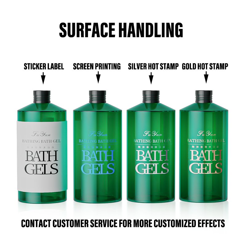 Green Custom Pet Plastic Bottles Eco-friendly 300ml Cosmetic Bottle Stand Up Shampoo Bottle