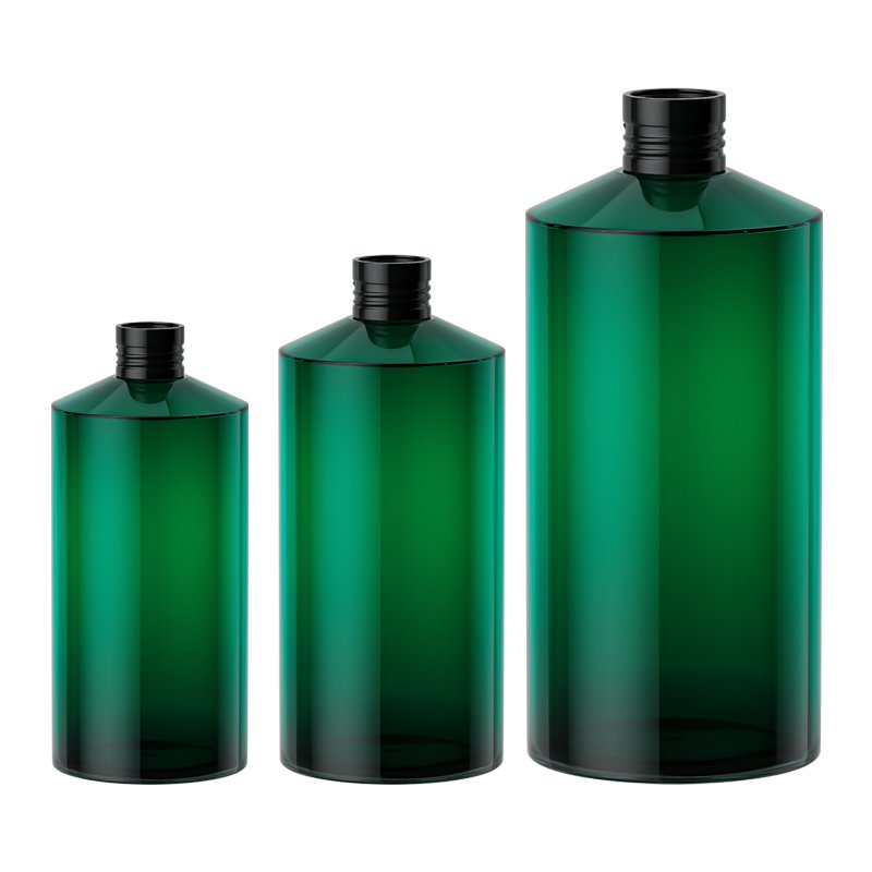 Green Custom Pet Plastic Bottles Eco-friendly 300ml Cosmetic Bottle Stand Up Shampoo Bottle