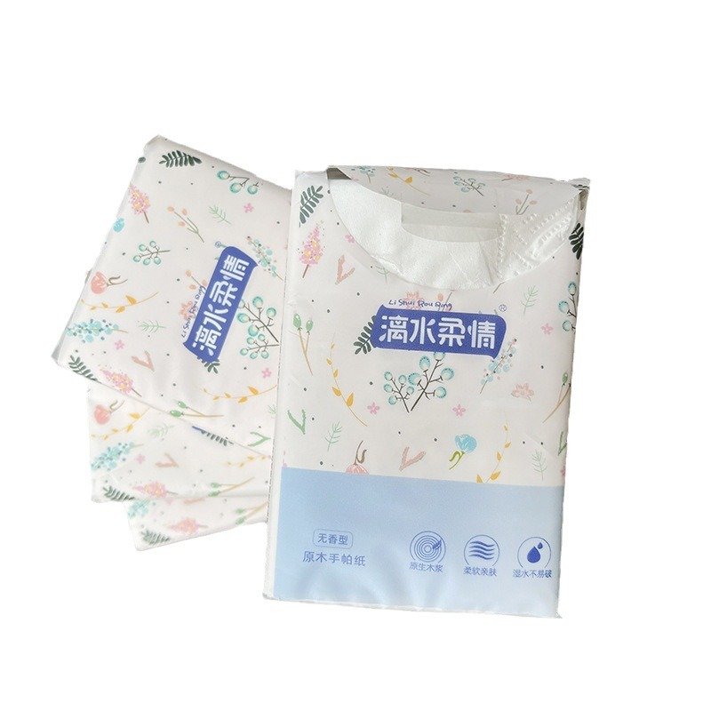 Custom Soft Strong Water Absorption 4 Ply Virgin Wood Pulp Facial Tissues Mini Dinner Napkin Pocket Tissue Handkerchief Paper