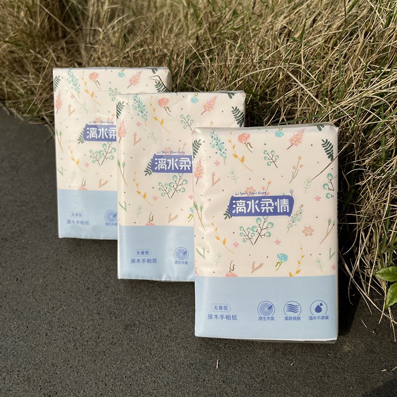 Custom Soft Strong Water Absorption 4 Ply Virgin Wood Pulp Facial Tissues Mini Dinner Napkin Pocket Tissue Handkerchief Paper