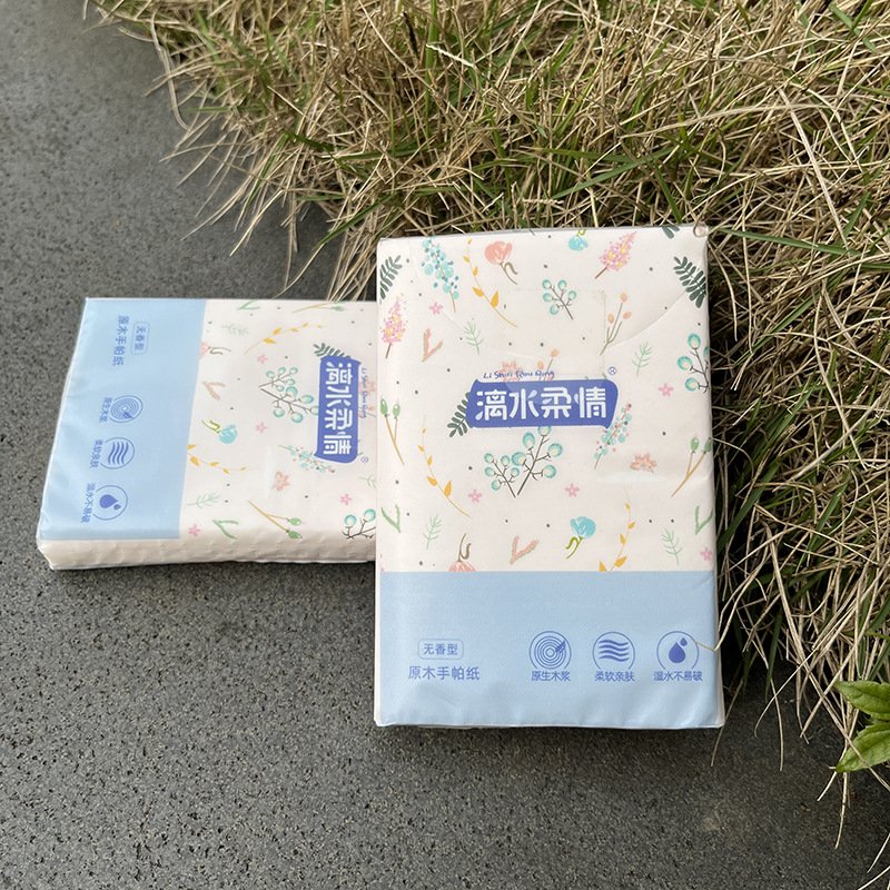Custom Soft Strong Water Absorption 4 Ply Virgin Wood Pulp Facial Tissues Mini Dinner Napkin Pocket Tissue Handkerchief Paper