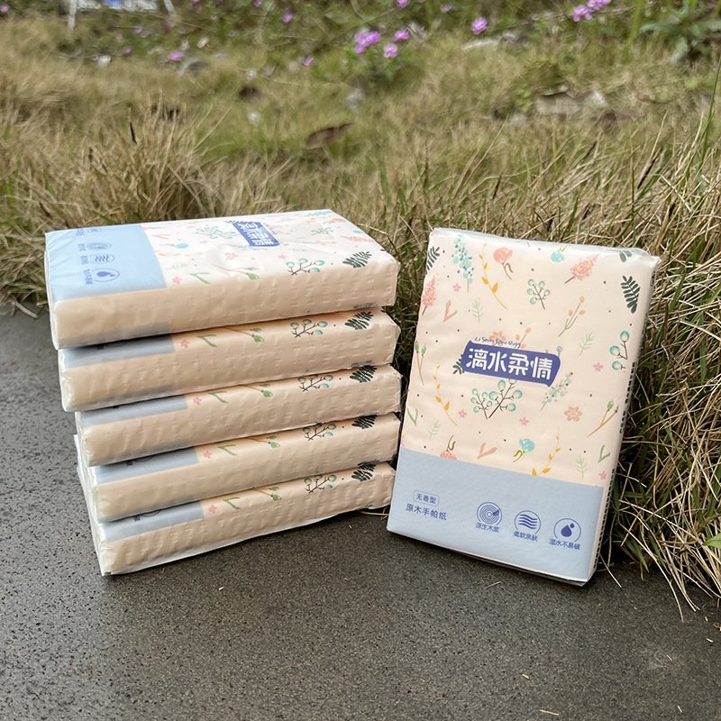 Custom Soft Strong Water Absorption 4 Ply Virgin Wood Pulp Facial Tissues Mini Dinner Napkin Pocket Tissue Handkerchief Paper